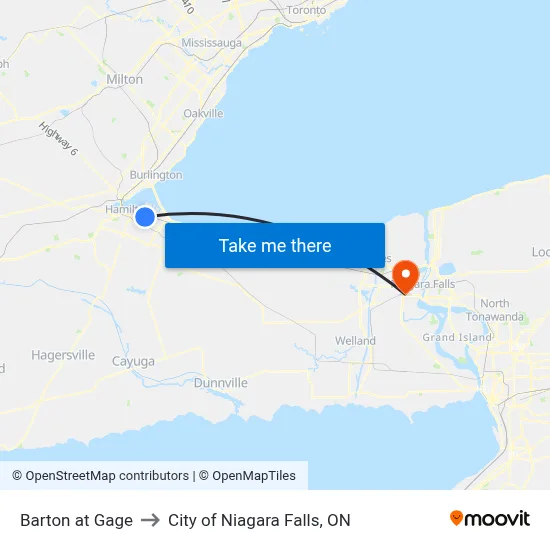 Barton at Gage to City of Niagara Falls, ON map