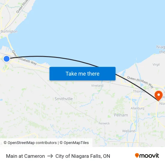 Main at Cameron to City of Niagara Falls, ON map