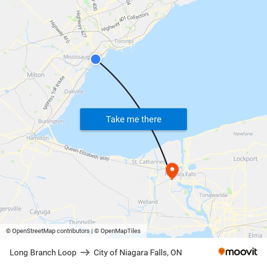 Long Branch Loop to City of Niagara Falls, ON map