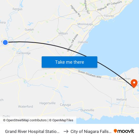 Grand River Hospital Station (Lrt) to City of Niagara Falls, ON map