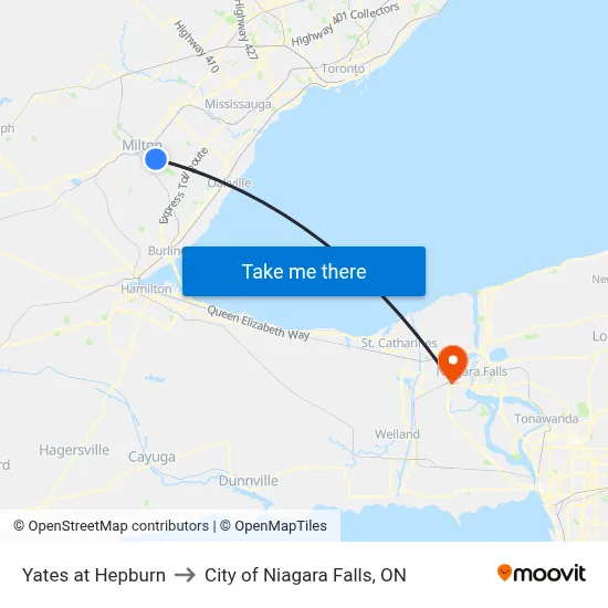 Yates at Hepburn to City of Niagara Falls, ON map