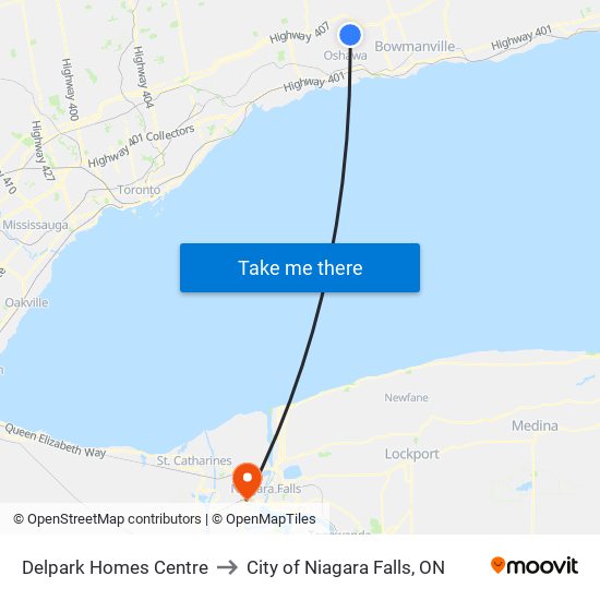 Delpark Homes Centre to City of Niagara Falls, ON map