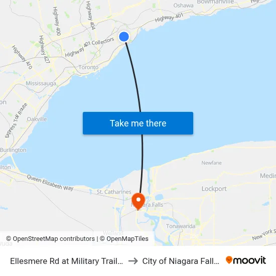 Ellesmere Rd at Military Trail (East) to City of Niagara Falls, ON map