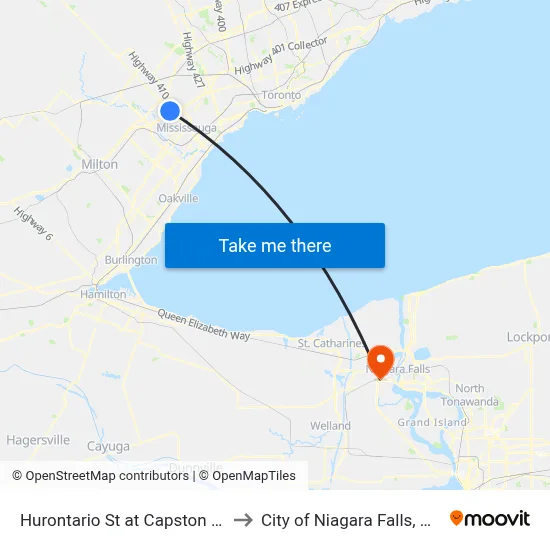 Hurontario St at Capston Dr to City of Niagara Falls, ON map