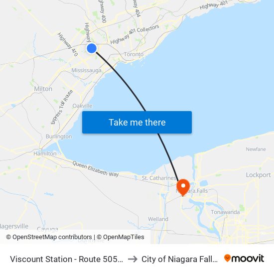 Viscount Station - Route 505a Stop to City of Niagara Falls, ON map