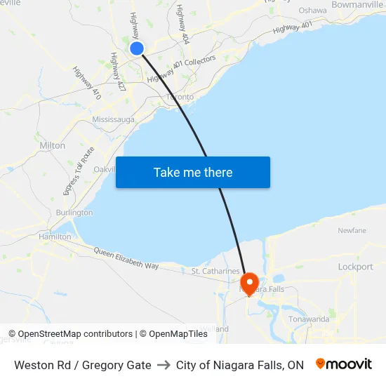 Weston Rd / Gregory Gate to City of Niagara Falls, ON map