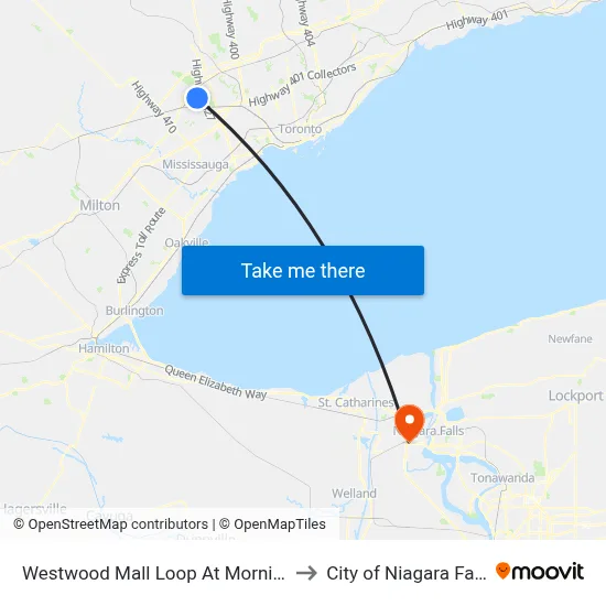Westwood Mall Loop At Morning Star Dr to City of Niagara Falls, ON map