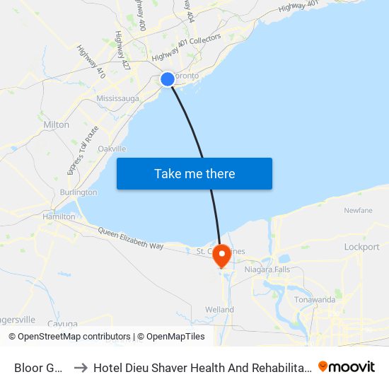 Bloor Go/Up to Hotel Dieu Shaver Health And Rehabilitation Centre map