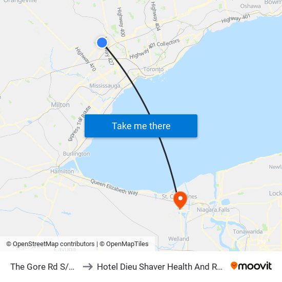 The Gore Rd S/Of Fogal Rd to Hotel Dieu Shaver Health And Rehabilitation Centre map