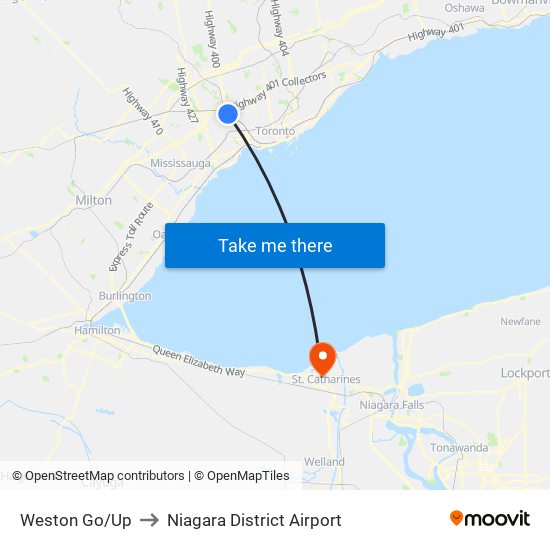 Weston Go/Up to Niagara District Airport map