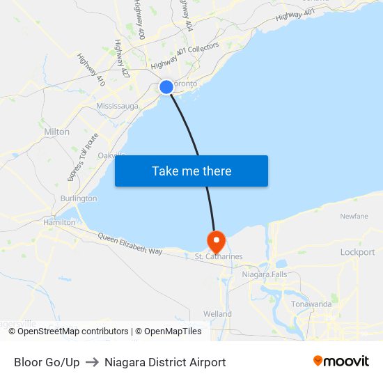 Bloor Go/Up to Niagara District Airport map