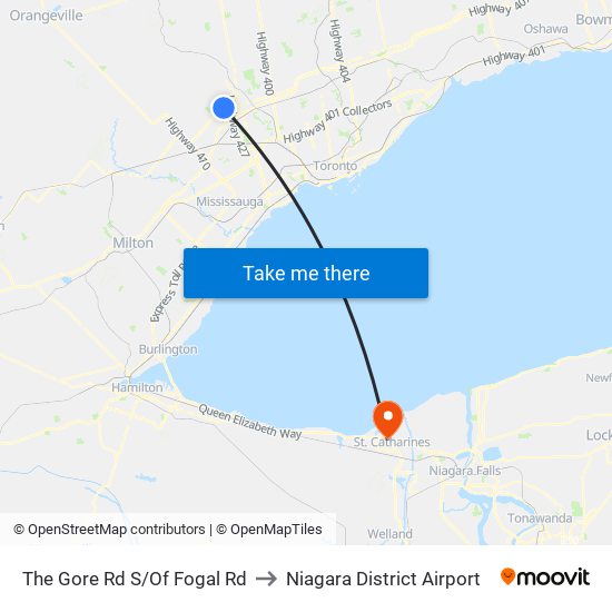 The Gore Rd S/Of Fogal Rd to Niagara District Airport map