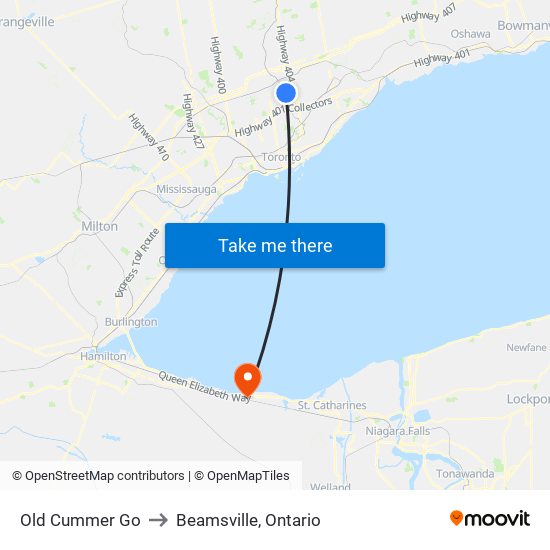 Old Cummer Go to Beamsville, Ontario map