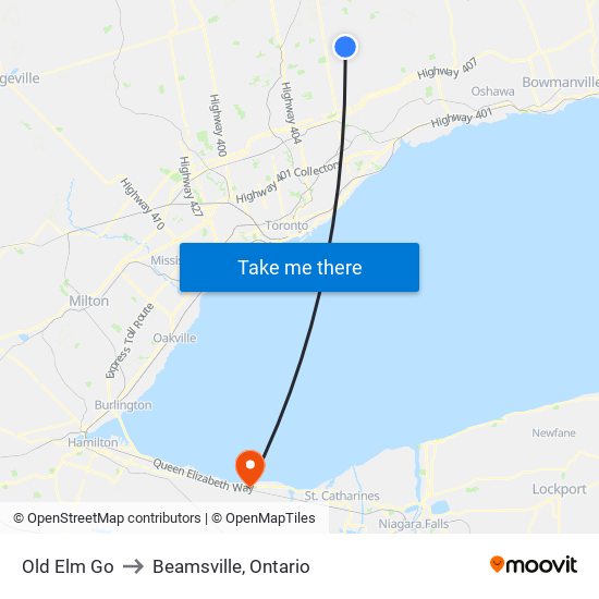 Old Elm Go to Beamsville, Ontario map