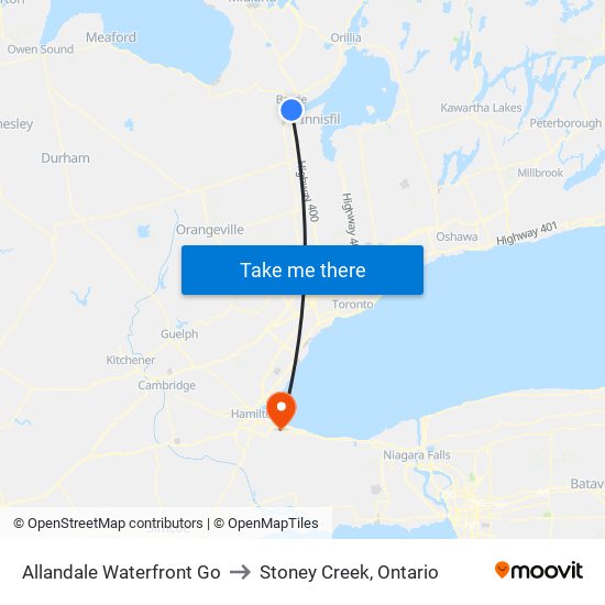 Allandale Waterfront Go to Stoney Creek, Ontario map