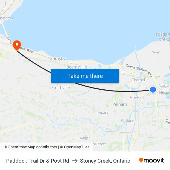 Paddock Trail Dr & Post Rd to Stoney Creek, Ontario map
