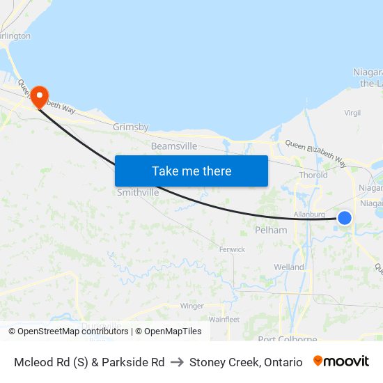 Mcleod Rd (S) & Parkside Rd to Stoney Creek, Ontario map