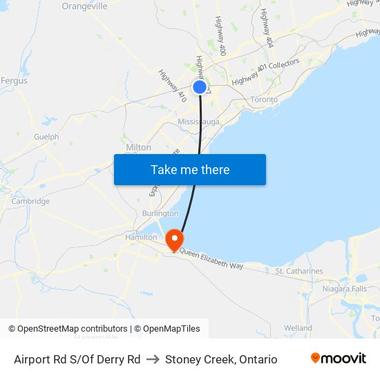 Airport Rd S/Of Derry Rd to Stoney Creek, Ontario map