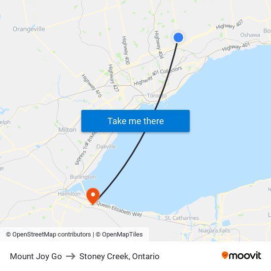 Mount Joy Go to Stoney Creek, Ontario map