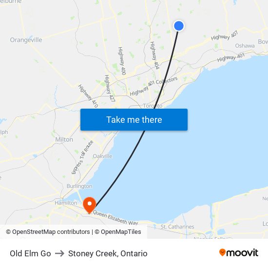 Old Elm Go to Stoney Creek, Ontario map