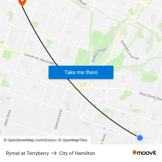 Rymal at Terryberry to City of Hamilton map