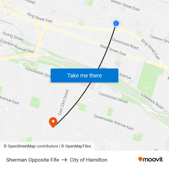 Sherman Opposite Fife to City of Hamilton map