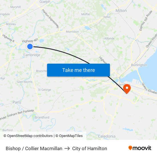 Bishop / Collier Macmillan to City of Hamilton map