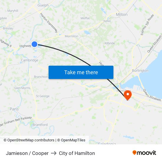 Jamieson / Cooper to City of Hamilton map