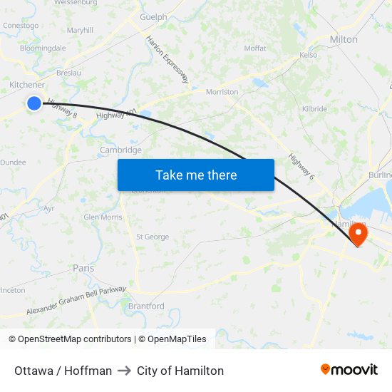 Ottawa / Hoffman to City of Hamilton map