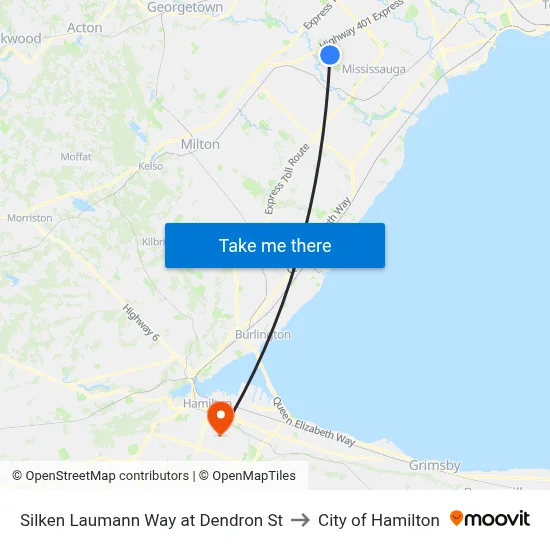 Silken Laumann Way at Dendron St to City of Hamilton map