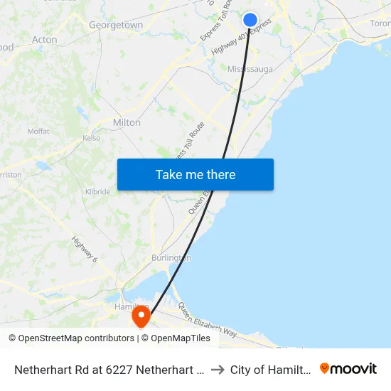 Netherhart Rd at 6227 Netherhart Rd to City of Hamilton map