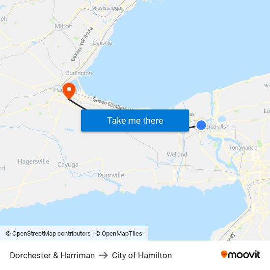 Dorchester & Harriman to City of Hamilton map