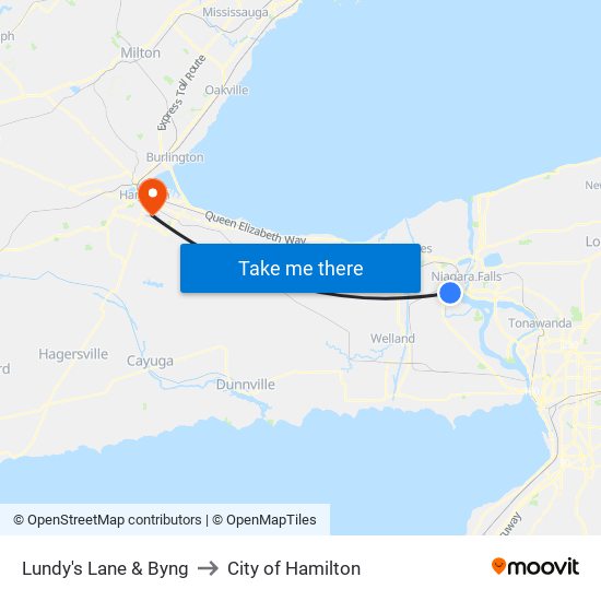 Lundy's Lane & Byng to City of Hamilton map