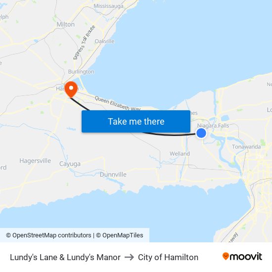Lundy's Lane & Lundy's Manor to City of Hamilton map