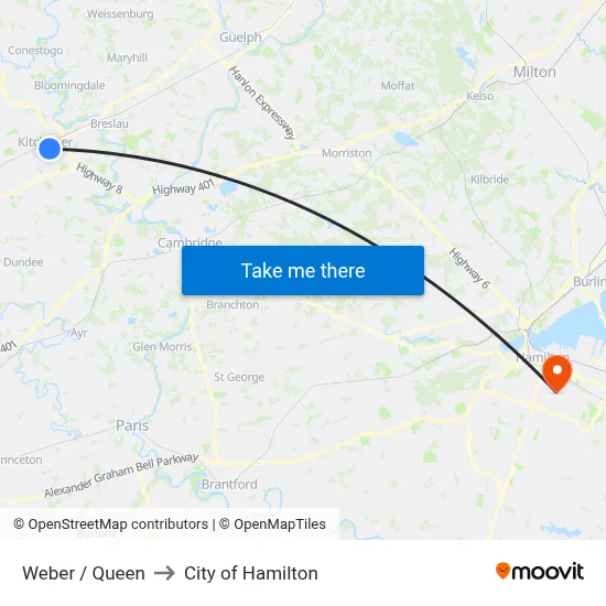 Weber / Queen to City of Hamilton map