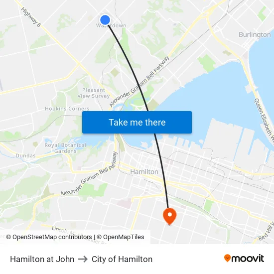 Hamilton at John to City of Hamilton map