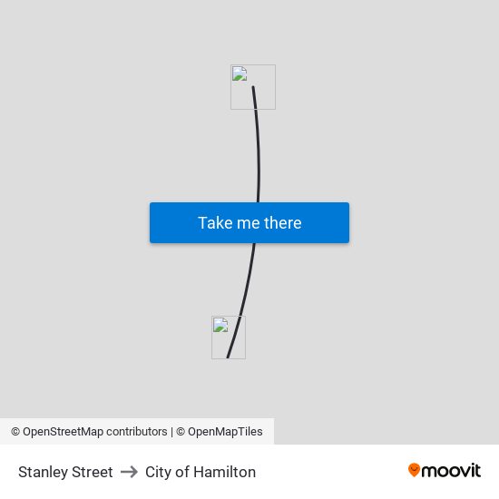 Stanley Street to City of Hamilton map