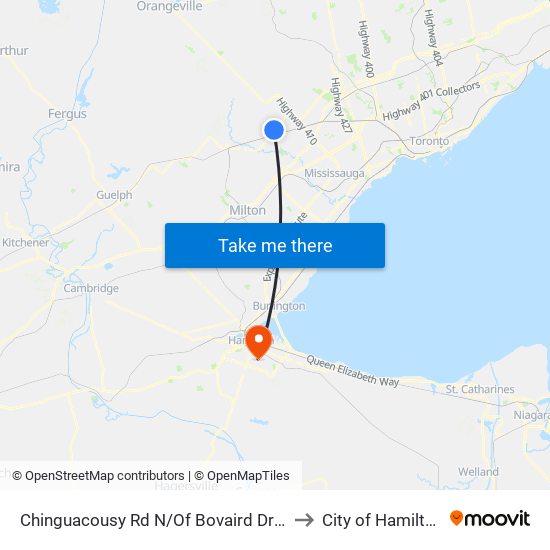 Chinguacousy Rd N/Of Bovaird Dr W to City of Hamilton map