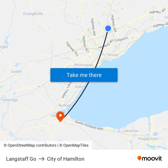 Langstaff Go to City of Hamilton map