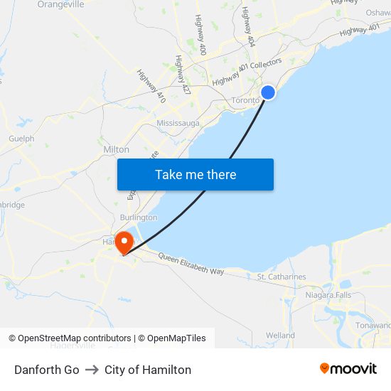 Danforth Go to City of Hamilton map