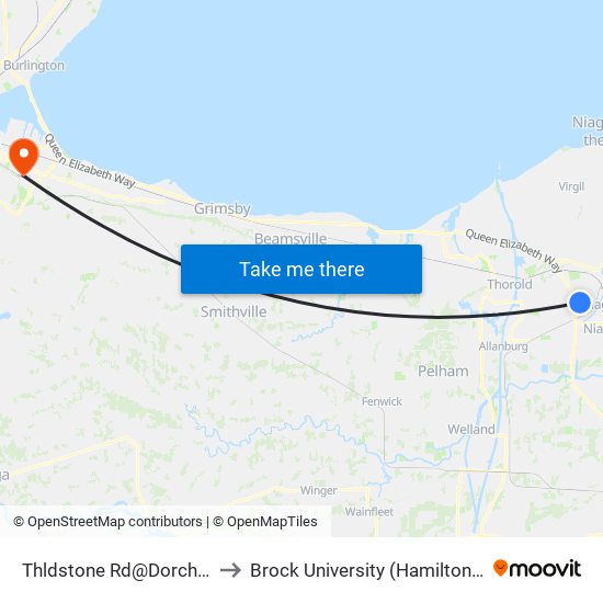 Thldstone Rd@Dorch NW Cor to Brock University (Hamilton Campus) map