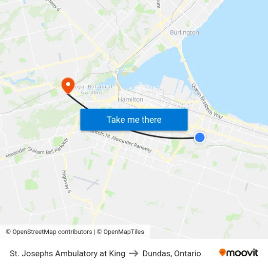St. Josephs Ambulatory at King to Dundas, Ontario map