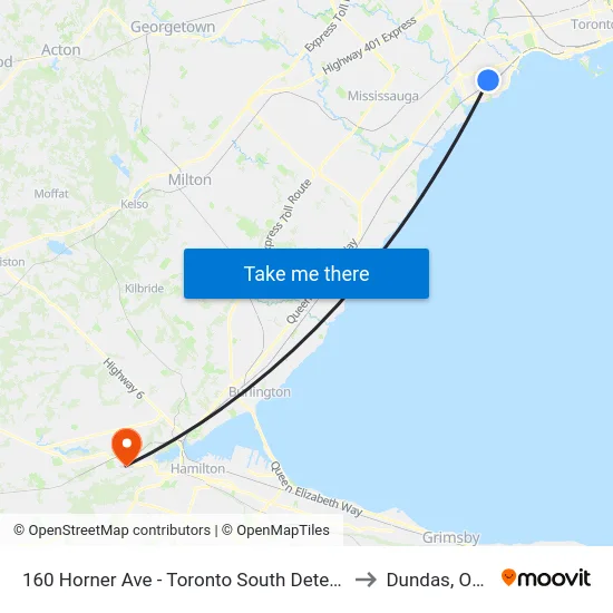 160 Horner Ave - Toronto South Detention Centre to Dundas, Ontario map