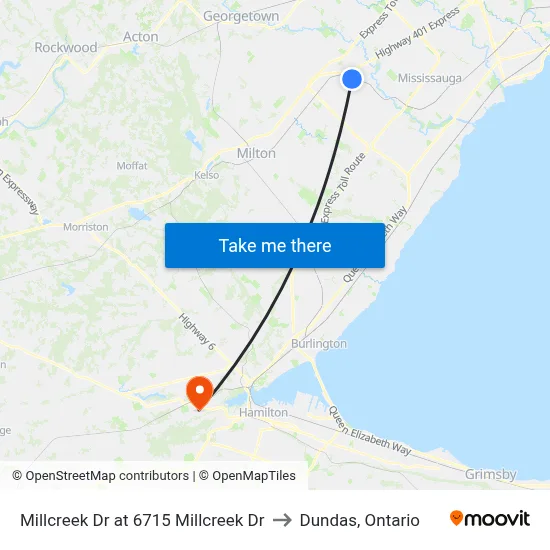 Millcreek Dr at 6715 Millcreek Dr to Dundas, Ontario map