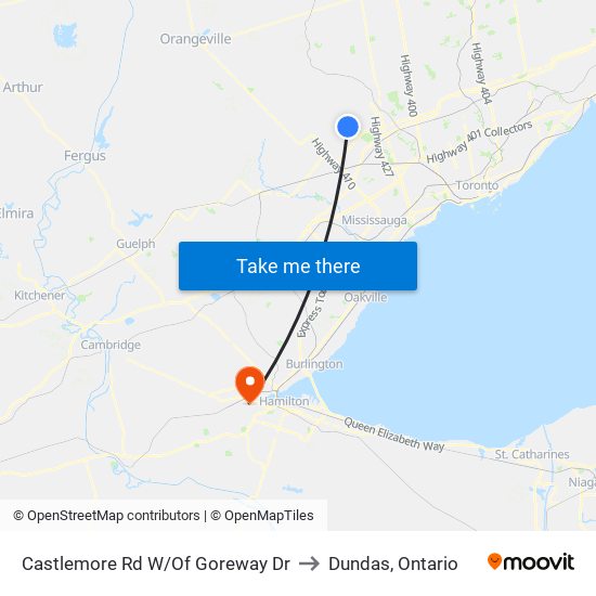 Castlemore Rd W/Of Goreway Dr to Dundas, Ontario map