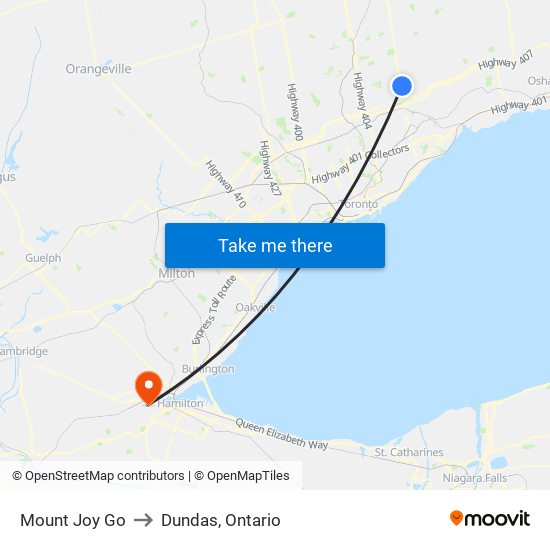 Mount Joy Go to Dundas, Ontario map