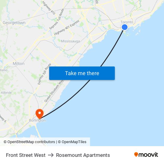 Front Street West to Rosemount Apartments map