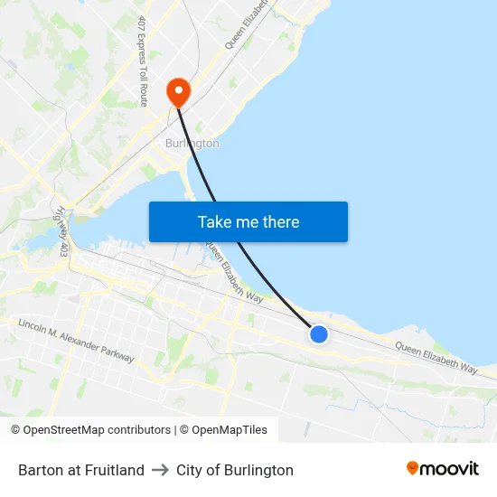 Barton at Fruitland to City of Burlington map