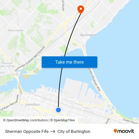 Sherman Opposite Fife to City of Burlington map