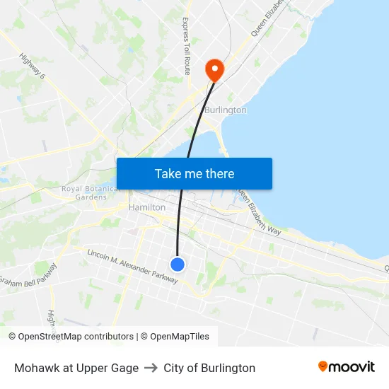 Mohawk at Upper Gage to City of Burlington map